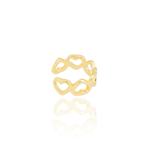 Piercing Corações Banho Dourado