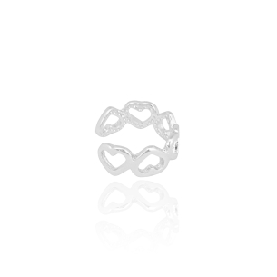 Piercing Corações Banho Branco