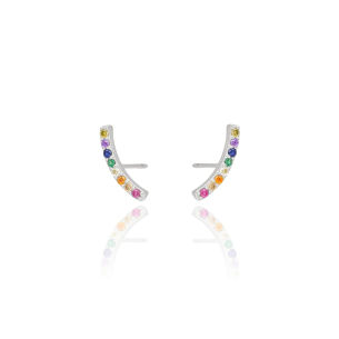 Ear Cuff Colorido Banho Branco