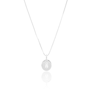 Gargantilha Pingente Oval Ponto de Luz Cristal Banho Branco