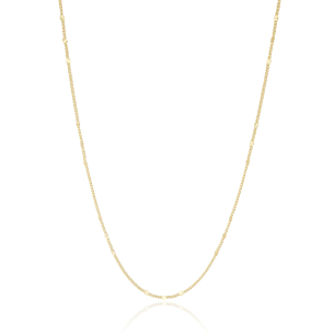 Gargantilha Longa Grumet Plaquinhas Riscadas Banho Dourado