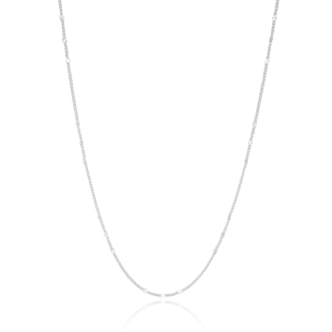 Gargantilha Longa Grumet Plaquinhas Riscadas Banho Branco