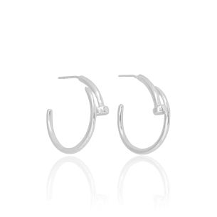 Brinco Argola Prego Tubo Banho Branco