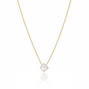 Gargantilha Veneziana Ponto de Luz Cristal Banho Dourado