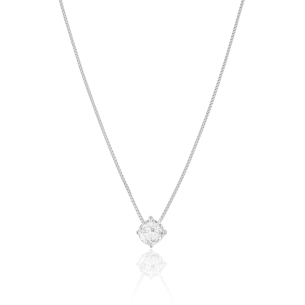 Gargantilha Veneziana Ponto de Luz Cristal Banho Branco