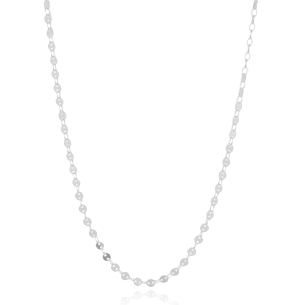 Gargantilha Longa Plaquetas Redondas Flat Banho Branco