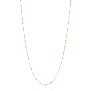 Gargantilha Longa Bolinhas Veneziana Banho Dourado