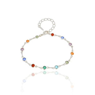 Pulseira Pontos de Luz Coloridos Banho Branco