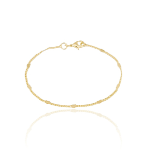 Pulseira Infantil Coração Flat Grumet Banho Dourado