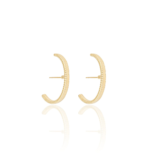 Ear Hook Filete Riscado Banho Dourado