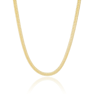 Gargantilha Grumet Dupla Banho Dourado