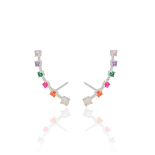 Ear Cuff Multicolor Banho Branco
