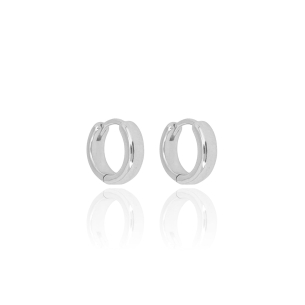 Brinco Argola Lisa Tamanho P Banho Branco