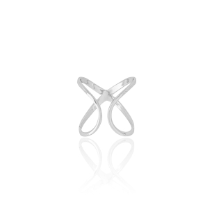 Anel Ajustável X Liso Tamanho M Banho Branco