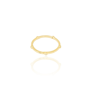 Anel Pontos de Luz Cristal Tamanho 15 Banho Dourado