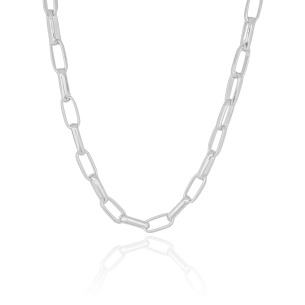 Choker Elos Retangular Banho Branco