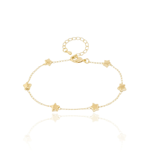 Pulseira Elos Estrelas Banho Dourado