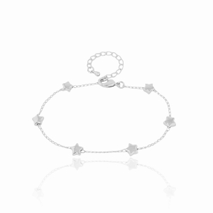 Pulseira Elos Estrelas Banho Branco