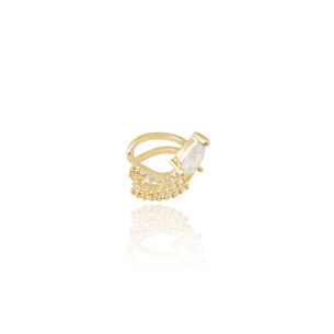 Piercing Cravejado Gota Cristal Banho Dourado