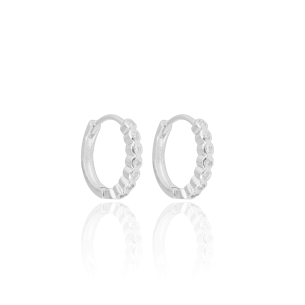 Brinco Argola Cravação Inglesa Cristal Tamanho G Banho Branco