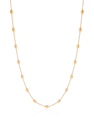 Gargantilha Longa Bolinhas Banho Dourado