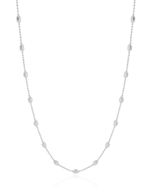 Gargantilha Longa Bolinhas Banho Branco