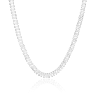 Choker Riviera Retangular Cristal Banho Branco
