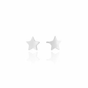 Brinco Estrela Flat Lisa Banho Branco