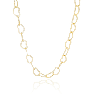 Choker Corações Vazados Banho Dourado