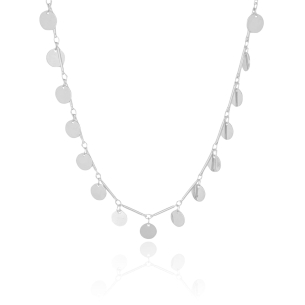 Choker Plaquinhas Redondas Flat Banho Branco