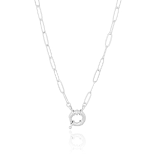 Gargantilha Elos 5X13 MM Fecho Boia Banho Branco