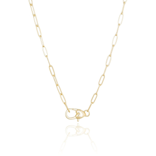 Gagantilha Elos 3X10 MM Fecho Coração Liso Banho Dourado