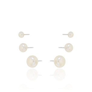Trio Perolas Banho Branco