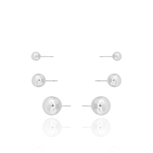 Trio Bolinhas Lisas Banho Branco