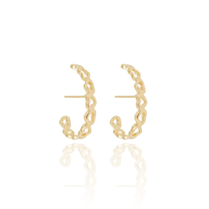 Ear Hook Corações Vazados Banho Dourado