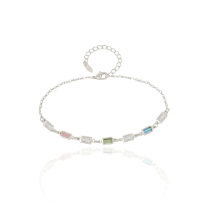 Pulseira Retângulos Coloridos Banho Branco