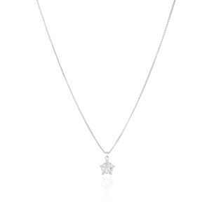 Gargantilha Veneziana Estrela Cristal Banho Branco