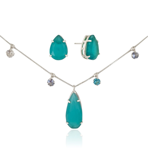 Conjunto Gota Green Fusion Pontos de Luz Coloridos Banho Branco