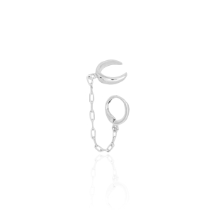 Piercing Unilateral Argola Corrente Banho Branco