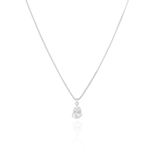 Choker Veneziana Gota Cristal Banho Branco