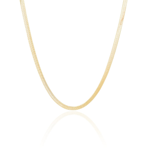 Choker Malha Fita 4 mm Banho Dourado