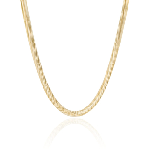 Gargantilha Snake 6 mm Banho Dourado