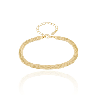 Pulseira Malha Fita Banho Dourado