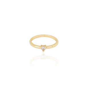 Anel Coração Cristal Tamanho 12 Banho Dourado