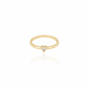 Anel Coração Cristal Tamanho 21 Banho Dourado