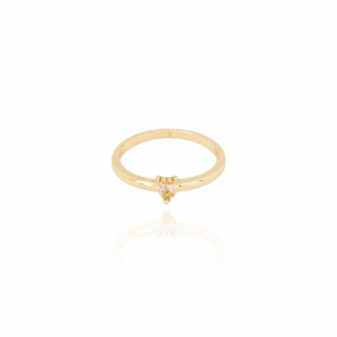 Anel Coração Morganita Tamanho 12 Banho Dourado