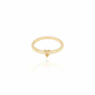 Anel Coração Morganita Tamanho 16 Banho Dourado