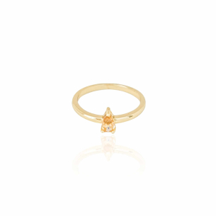 Anel Gota Morganita Tamanho 13 Banho Dourado