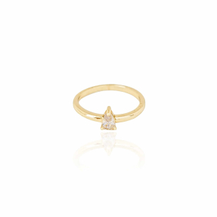 Anel Gota Cristal Tamanho 21 Banho Dourado