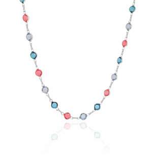 Choker Pontos de Luz Coloridos Mix 2 Banho Branco